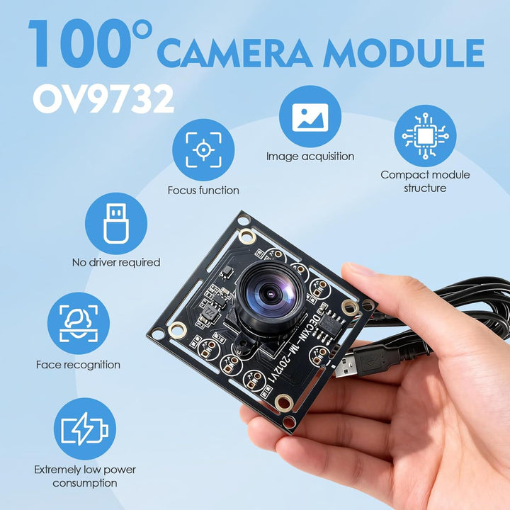 OV9732 Kameramodul mit 100° Weitwinkel, 1280x720p 30fps, USB, 3m Kabel, kompatibel mit Autodarts Kam