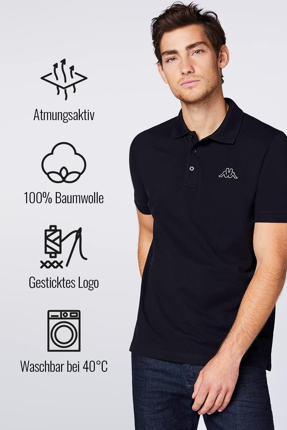 Kappa Herren Polo Shirt VENIST im 2er Pack in M - 5XL | Polo-Hemd mit Logodruck | Basic Poloshirts f