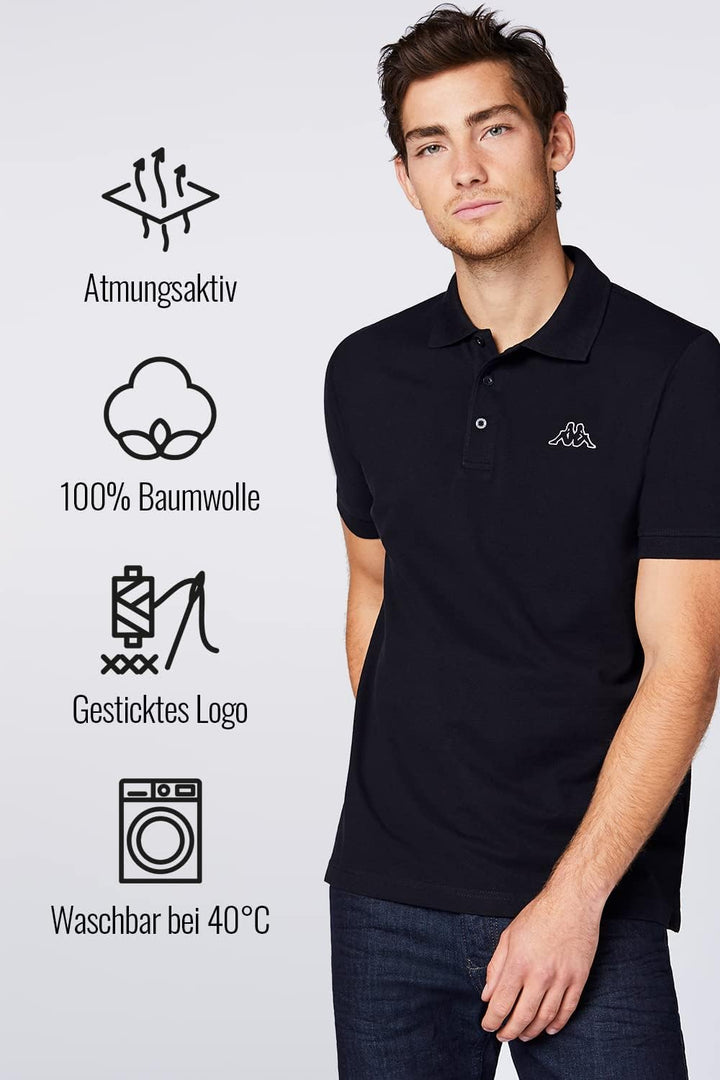 Kappa Herren Polo Shirt VENIST im 2er Pack in M - 5XL | Polo-Hemd mit Logodruck | Basic Poloshirts f