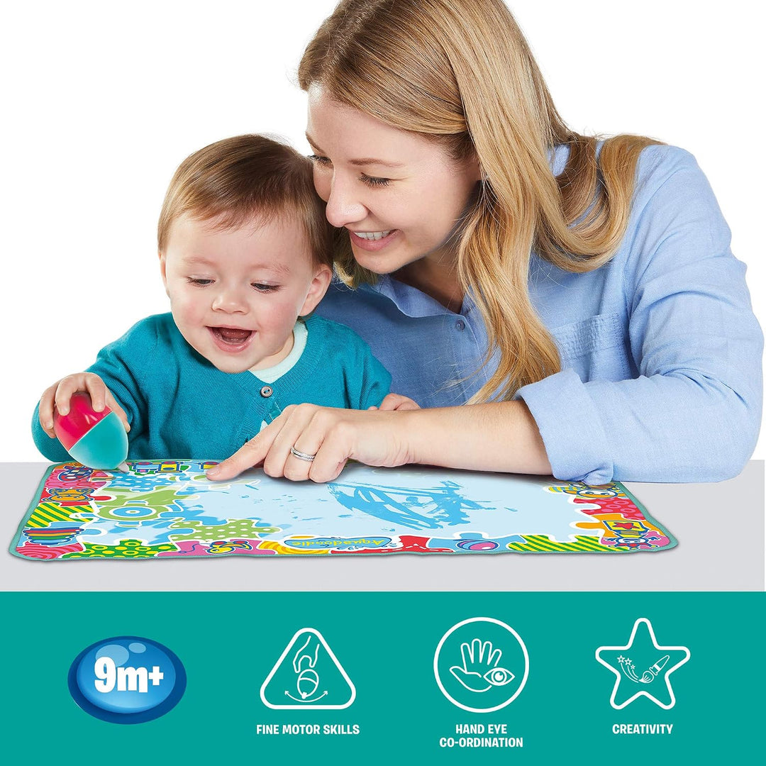 Aquadoodle Baby Water Doodle Mat, Official Tomy No Mess Colouring &amp; Drawing Game, Baby Water Mat Sui