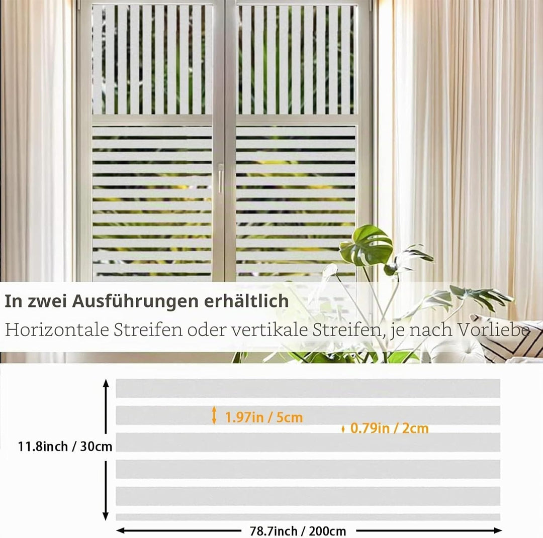 Qualsen Statische Folie, selbstklebend, für Büro, Haus, Küche (60 x 200 cm, breite Streifen) 60 x 20