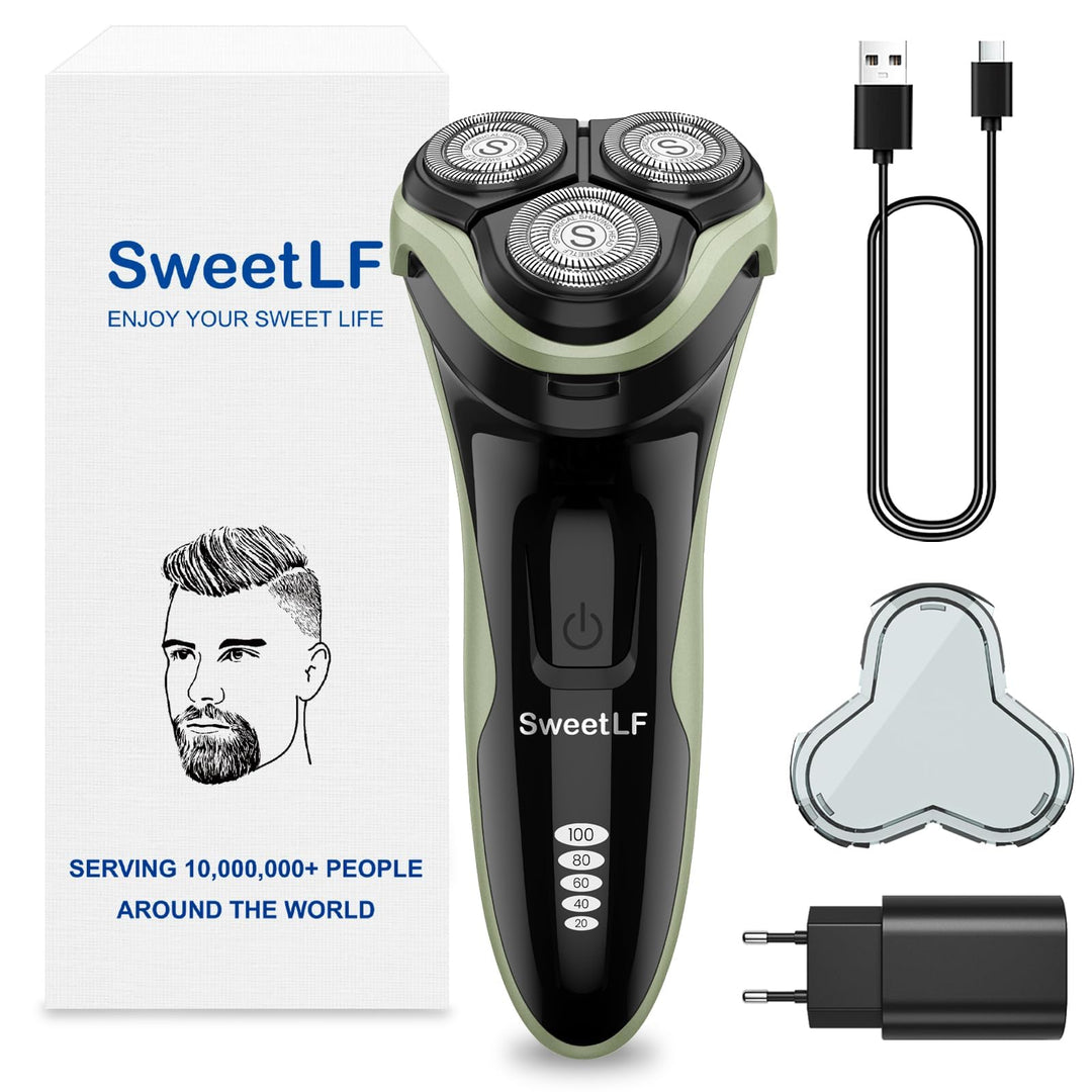 SweetLF Elektrische Rasierer für Männer, Geschenk für Männer, Schwarzes Koralle Grün