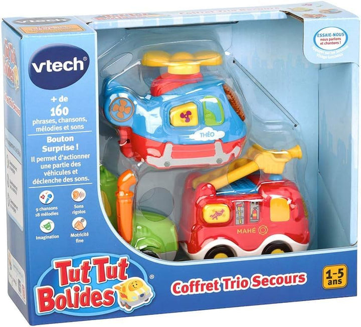 VTech TUT TUT Bolides – 80–205805 – Coffret Trio Pompiers: Leo + Gaetan + Barnabe