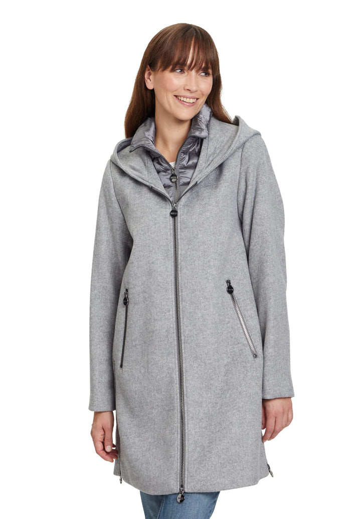 Betty Barclay Damen Jacke Wolle 36 Light Grey Melange, 36 Light Grey Melange