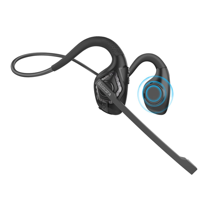 BANIGIPA Bluetooth-Headset mit Boom-Mikrofon, Kopfhörer mit offenem Ohr und Mikrofon mit Geräuschunt
