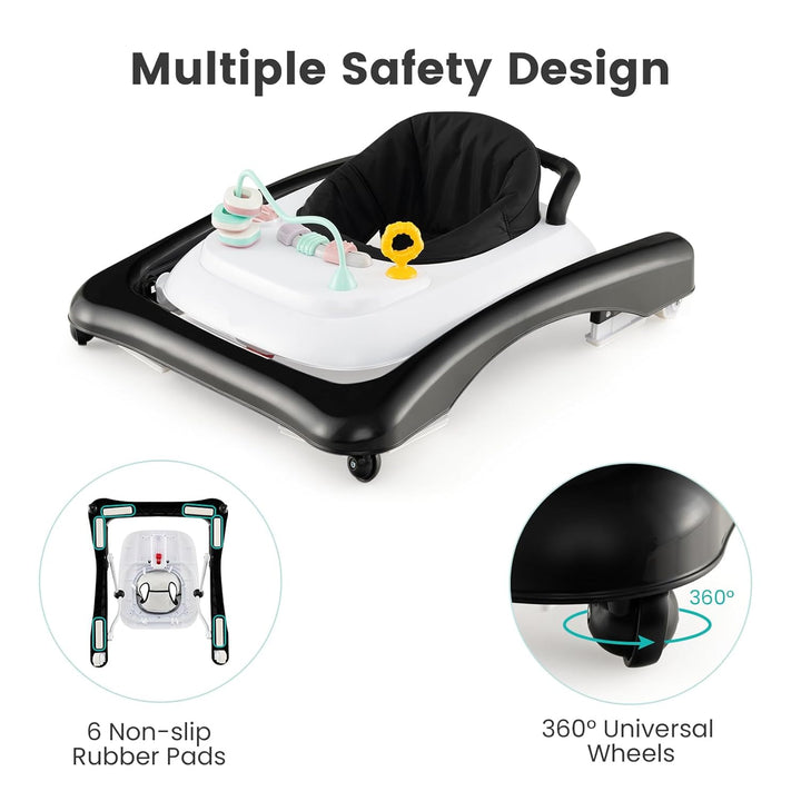 LIFEZEAL Faltbarer Lauflernhilfe Baby, Lauflernwagen mit Rädern &amp; Traktionsgriff, Sitz mit 3 verstel