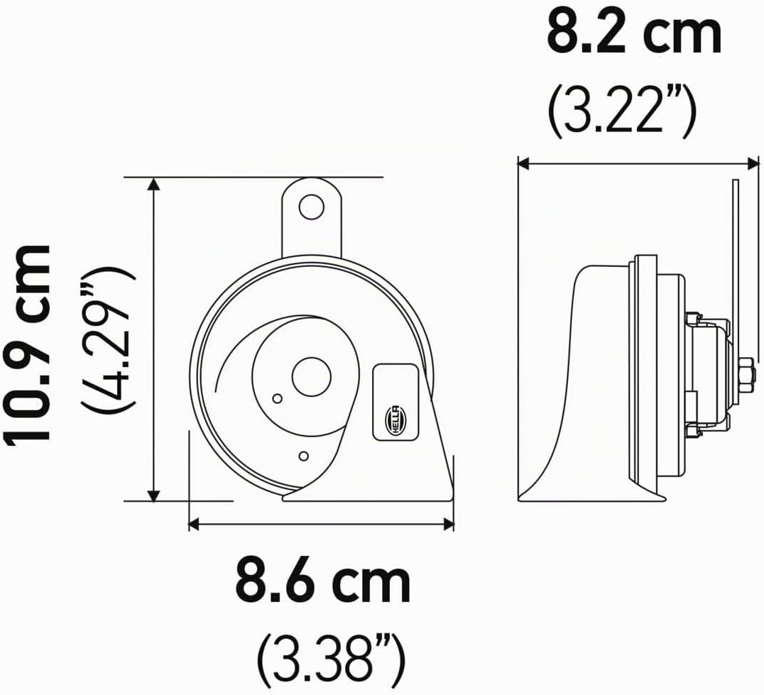 HELLA 012010901 Trompetenhupe, 12 V, Schwarz (Toyota) schwarz Toyota, schwarz Toyota