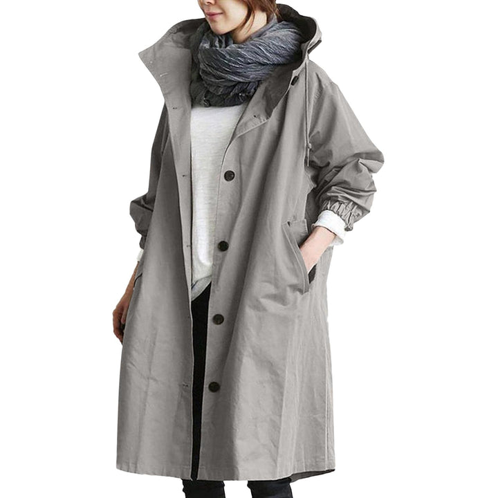 Beokeuioe Damen Trenchcoat Oversized Mantel Lang Umlegekragen Windjacke Einfarbig Damenmantel Überga