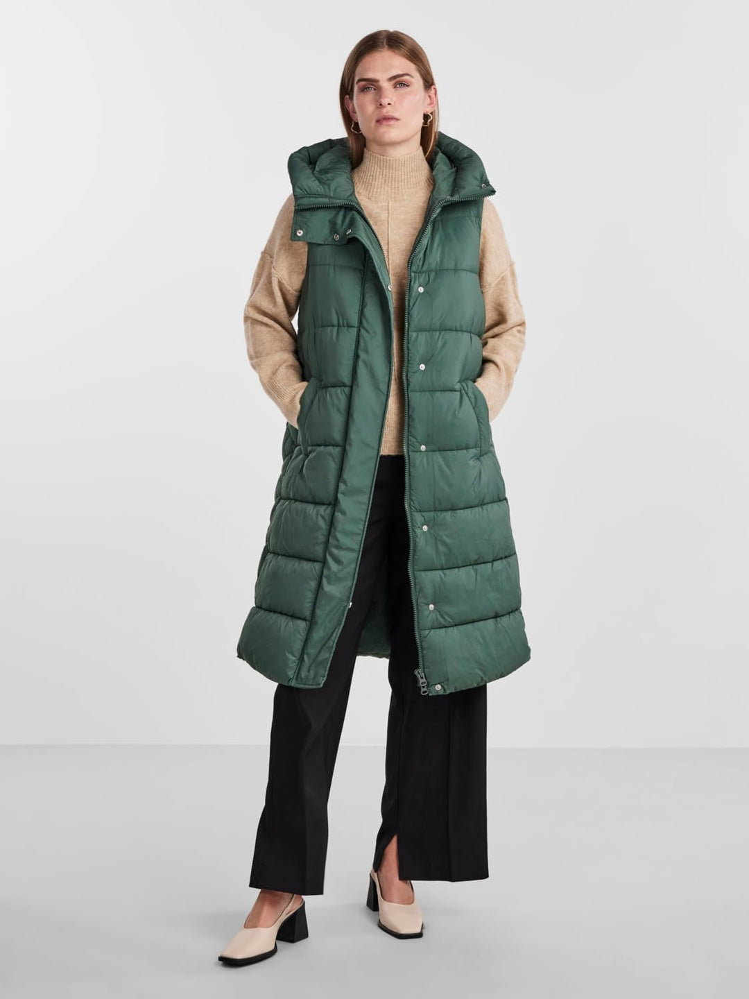 Y.A.S Damen Yasliro Padded Vest S. Noos Weste XS Garden Topiary, XS Garden Topiary