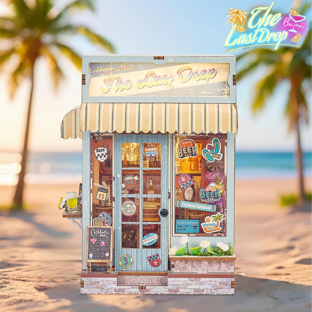 Cuteefun DIY Book Nook Kit, Miniatur Puppenhaus mit LED Licht | Kreatives Handwerk für Erwachsene, B