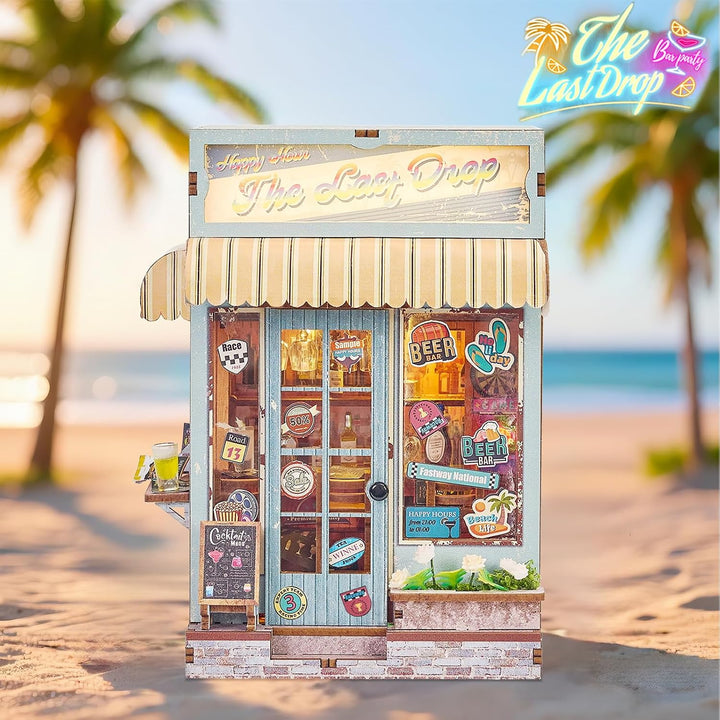 Cuteefun DIY Book Nook Kit, Miniatur Puppenhaus mit LED Licht | Kreatives Handwerk für Erwachsene, B
