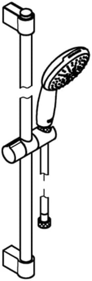 Hansa Wandstangenset / Brauseset Basicjet | + Wandstange, Montageset, Handbrause, Schlauch, Schieber
