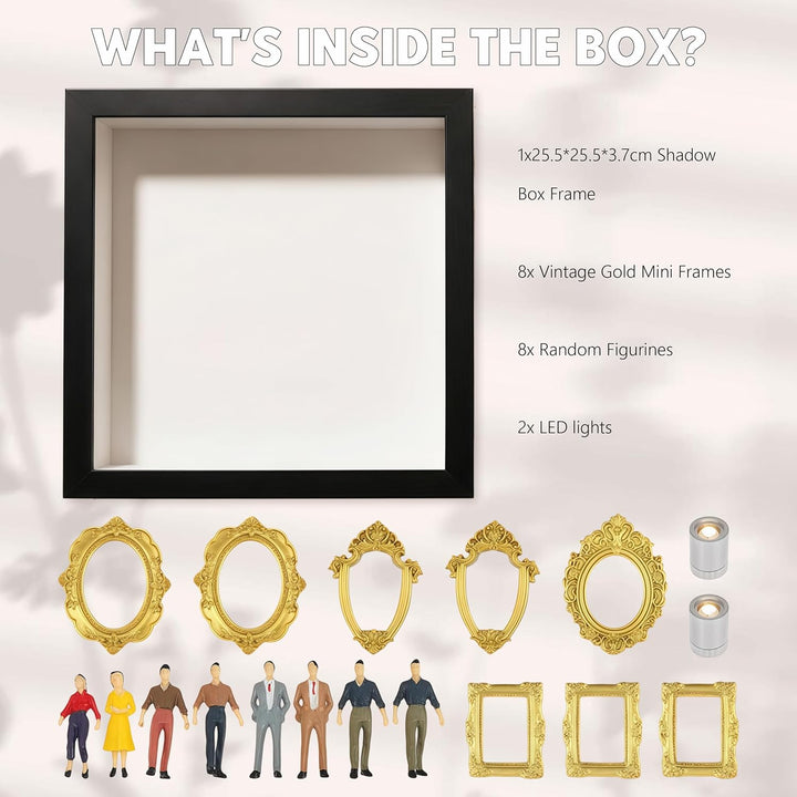 DIY Mini Museum Silhouette Box, Mini Menschen Figuren Museum mit Mini Bilderrahmen Vintage & Miniatu