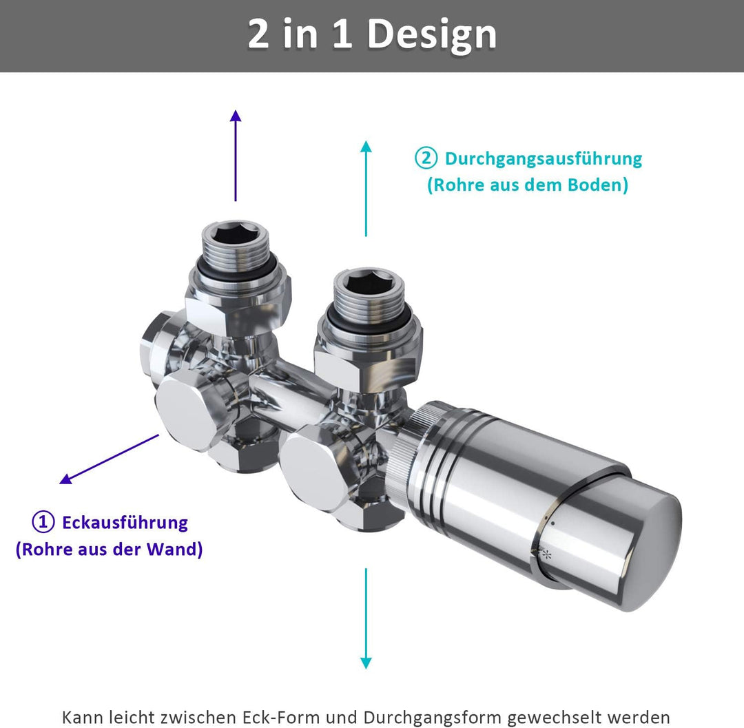 ELEGANT Heizkörper Bad 1000x400mm Weiss Badheizkörper Mittelanschluss Heizkörper Handtuchtrockner Ha