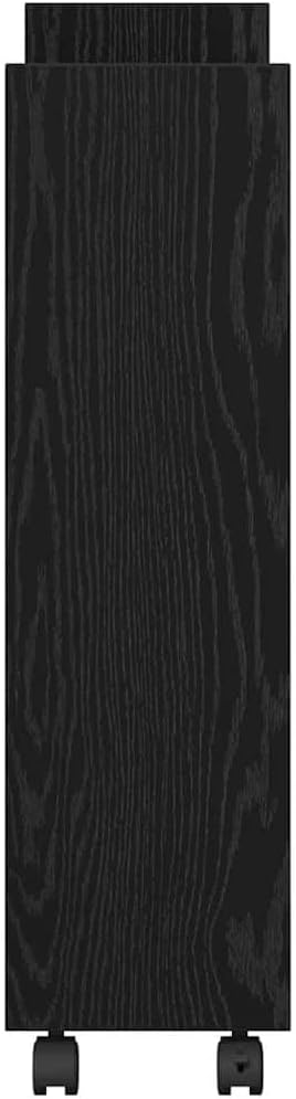 Küchenwagen, schmal, mit Rollen, schmal, Eiche, Schwarz, 60 x 22 x 80 cm