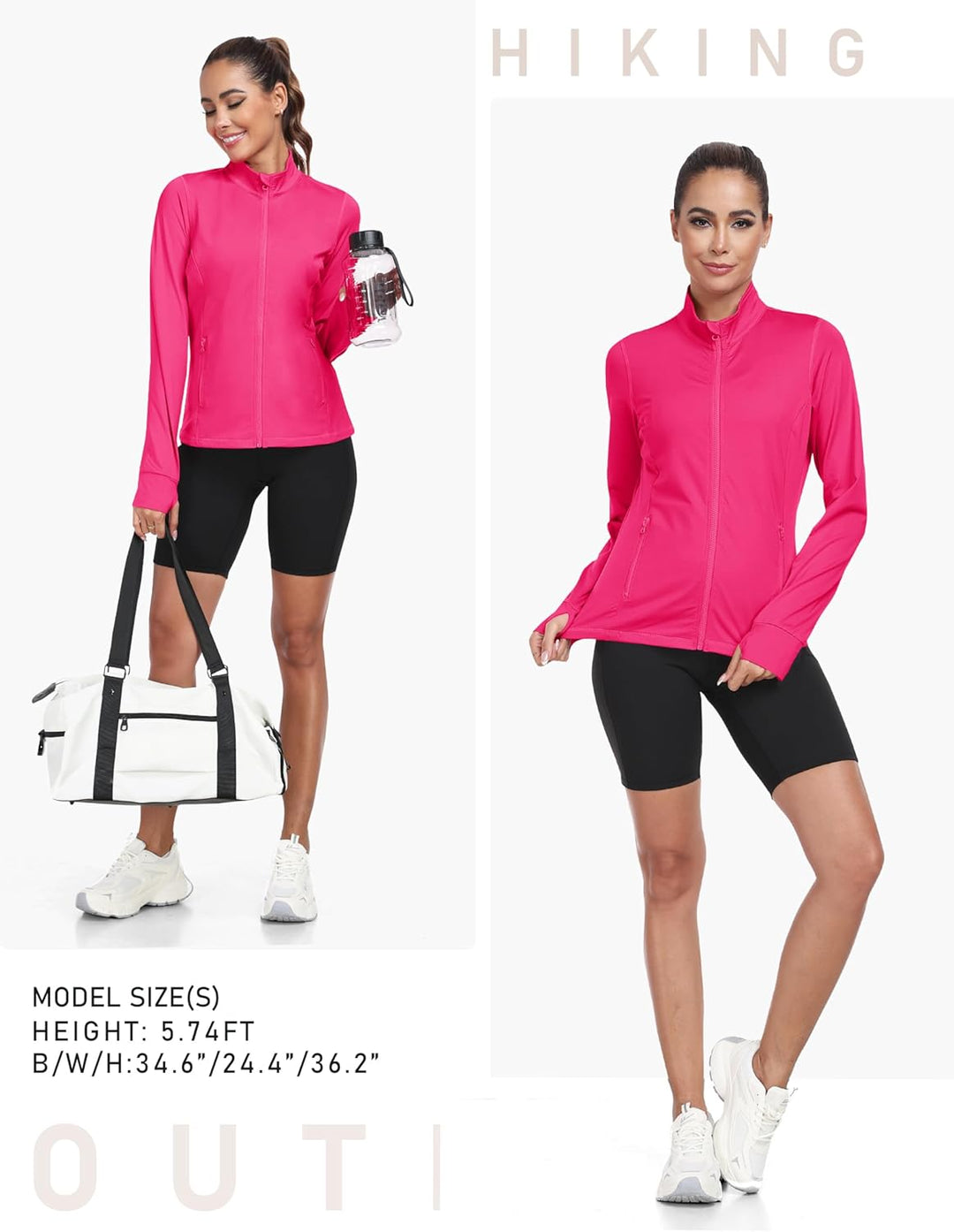 MoFiz Sportjacke Damen Leicht Trainingsjacke Mikrofleece Sweatjacke Wandershirt mit Reissverschluss