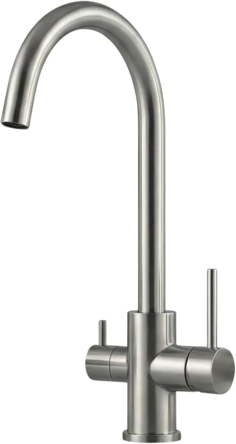 AORA® VANTO INOX 3 Wege Wasserhahn Küche aus massivem Edelstahl 304 – Küchenarmatur Hochdruck für Wa