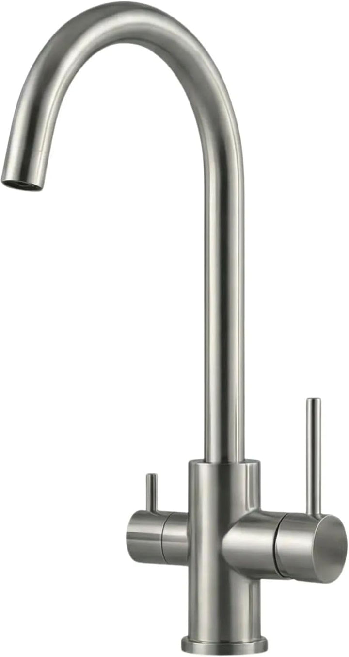 AORA® VANTO INOX 3 Wege Wasserhahn Küche aus massivem Edelstahl 304 – Küchenarmatur Hochdruck für Wa
