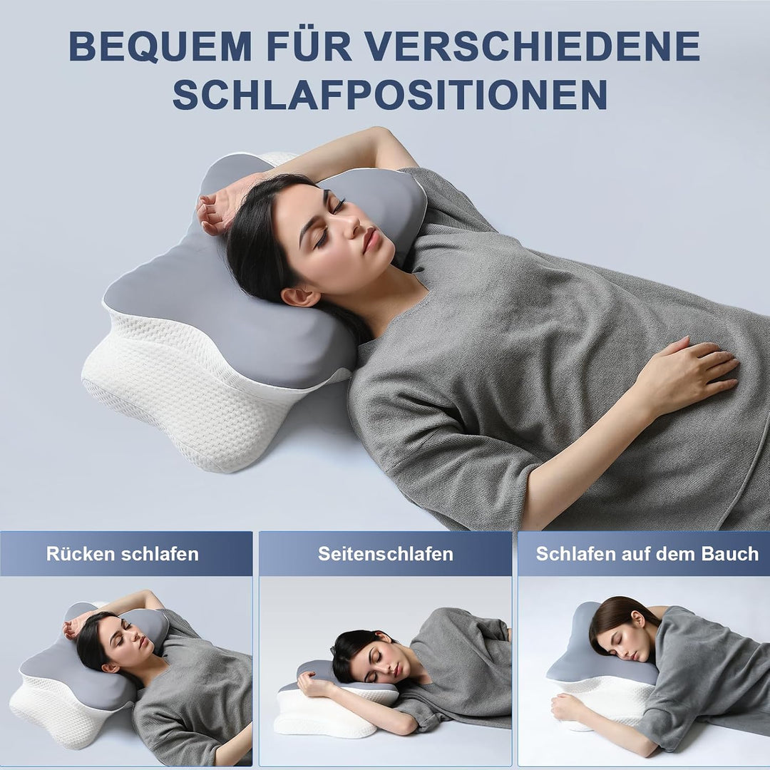 Seitenschläferkissen aus Memory Foam, Ergonomisches Nackenstützkissen Kopfkissen, Orthopädisches Nac