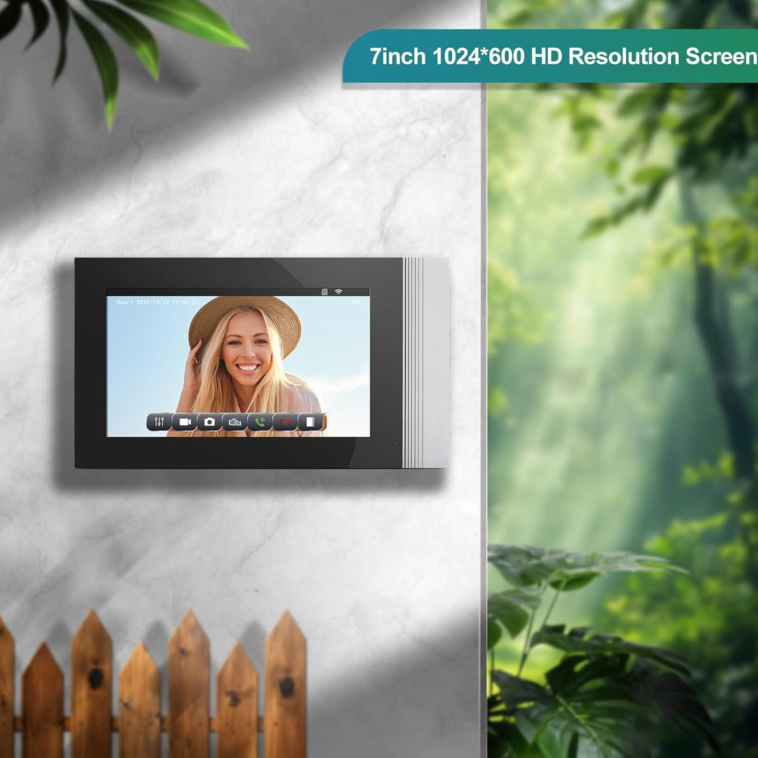Home WiFi IP Video Türklingel Gegensprechanlage 7 Zoll IPS Touchscreen 1080P HD 2-Megapixel Kamera T