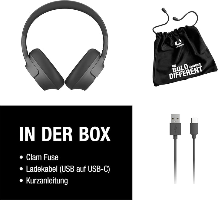 Fresh 'n Rebel Clam Fuse Bluetooth kopfhörer Over Ear mit Hybrid Active Noise Cancelling, mit ENC-Mi