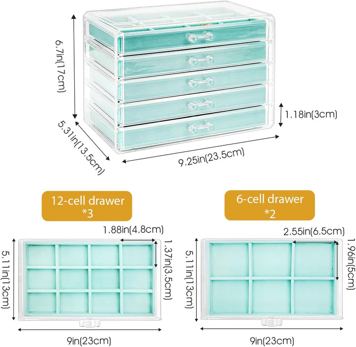 ProCase Acryl Schmuck Organizer Schmuckschatulle für Damen Durchsichtige Schmuckaufbewahrung Schmuck