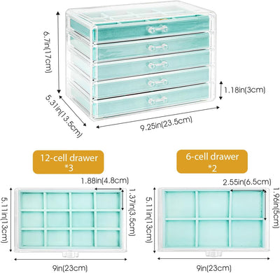 ProCase Acryl Schmuck Organizer Schmuckschatulle für Damen Durchsichtige Schmuckaufbewahrung Schmuck