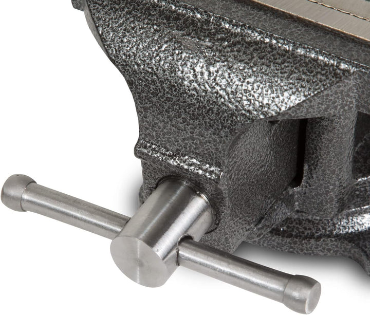 EBERTH Schraubstock aus Gusseisen mit Amboss, 125mm Backenbreite, 130mm Gesamthöhe, 360° drehbar, 11