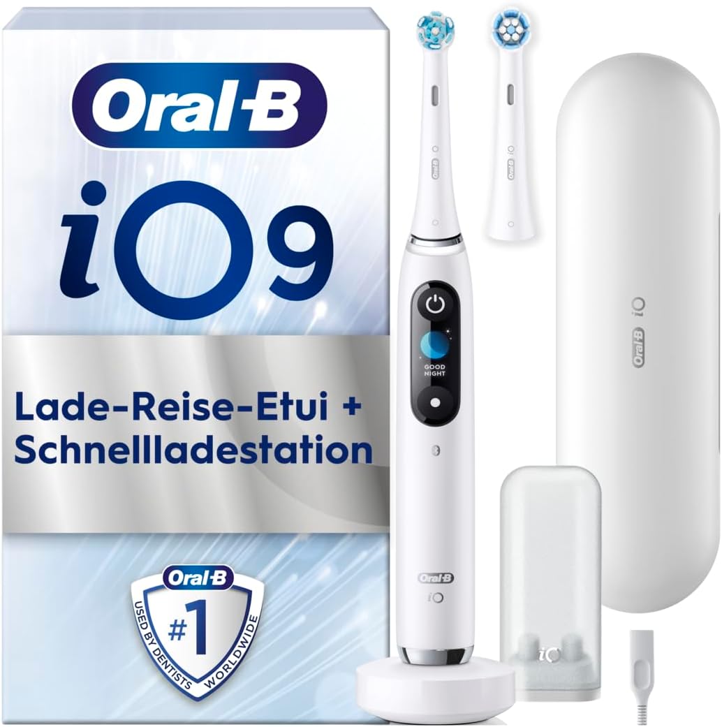 Oral-B iO Series 9 Elektrische Zahnbürste/Electric Toothbrush, 2 Aufsteckbürsten, 7 Putzmodi, Zahnpf