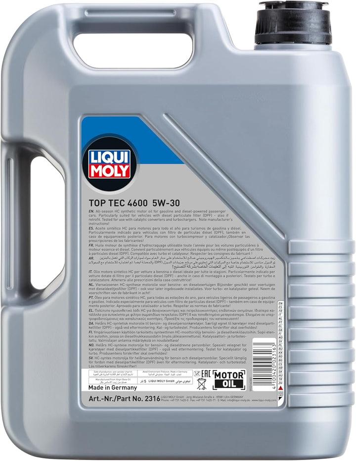 LIQUI MOLY 2316 Toptech Motoröl HC 4600 5w30 5L