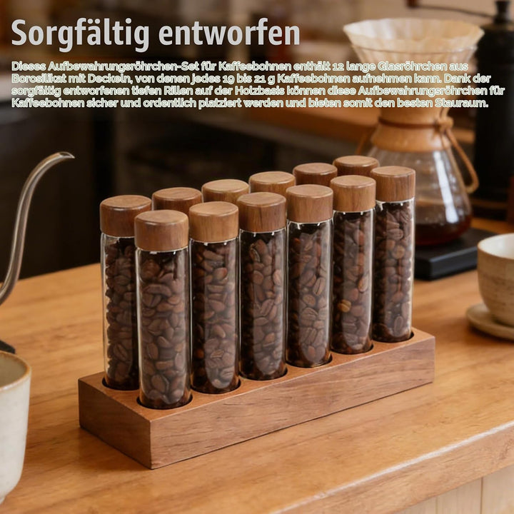 12 Stück Aufbewahrungsröhrchen Für Kaffeebohnen, 20g Kaffeebohnen-Aufbewahrungsröhrchen, Einzeldosis