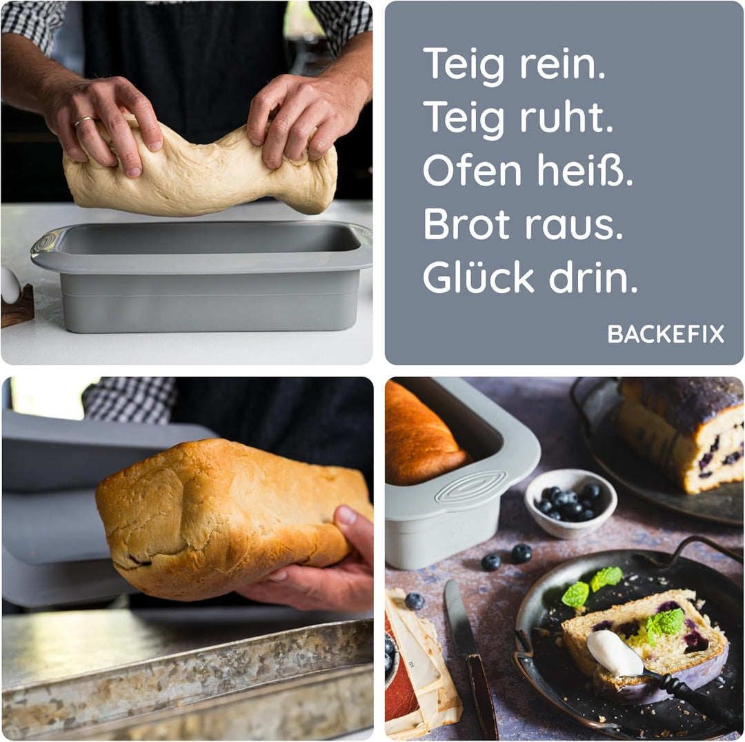 Backefix 32cm Silikon Kastenform XXL, 1500g Brot backen Form, die Original Silikon Brotbackform gros