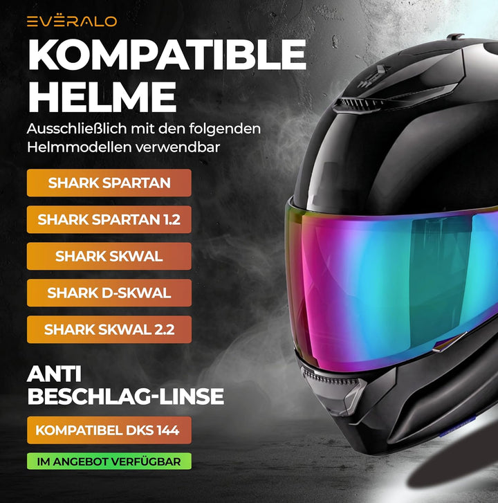 Kompatibel mit Shark Spartan Visier - Skwal - D Skwal - Skwal 2 - Helmvisier Pinlock Ready - Anti-Kr
