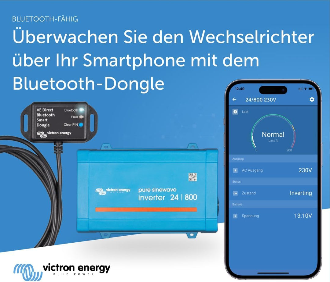 Victron Energy Phoenix 500VA 48-Volt 230V AC Reiner Sinus Wechselrichter (Schuko)