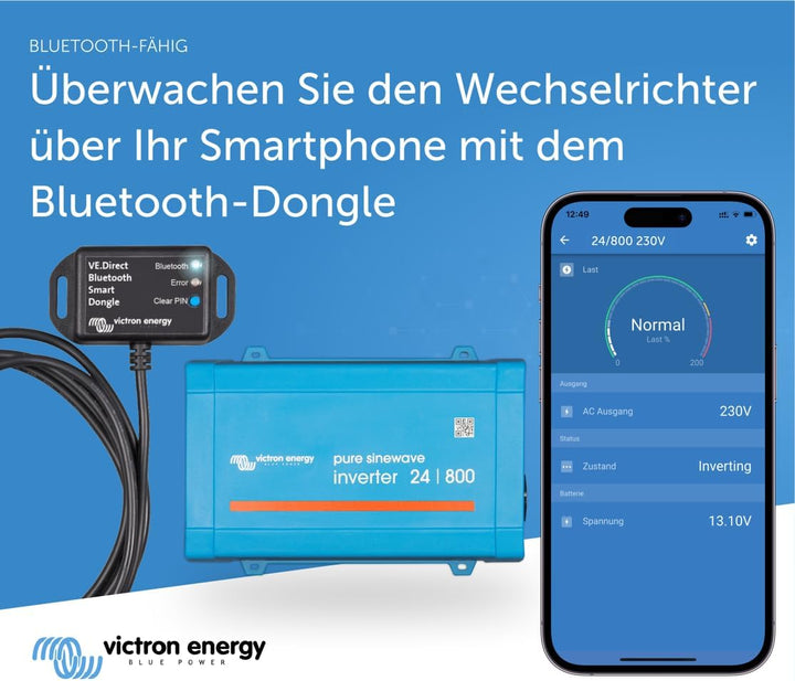 Victron Energy Phoenix 500VA 48-Volt 230V AC Reiner Sinus Wechselrichter (Schuko)
