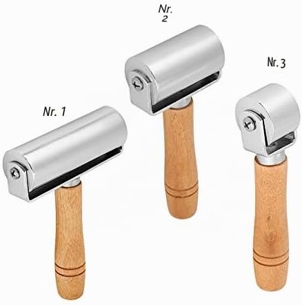 Andruckrolle aus Leder, Holzgriff Leder Andruckrolle Leder Kleberolle für Kantenumleimer zum Verschw