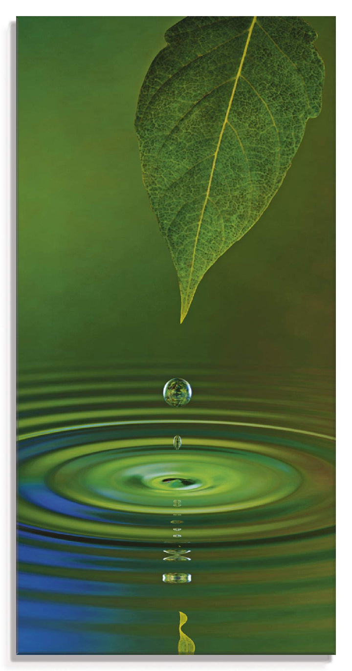 ARTland Glasbilder Wandbild Glas Bild einteilig 30x60 cm Hochformat Natur See Pflanzen Bäume Wassert