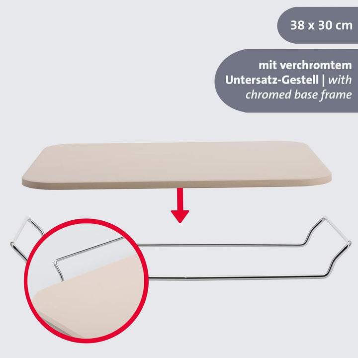 Westmark Pizzastein, Eckig, 38 x 30 cm, Mit Untersatz, Keramik, Beige/Silber, 32422260 Einzeln Eckig