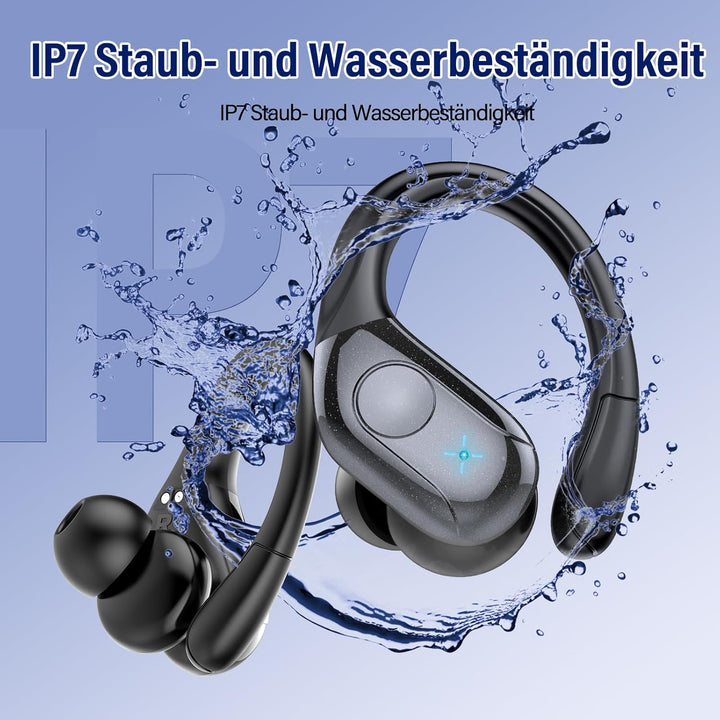 Bluetooth Kopfhörer Sport, 75H, In Ear Kopfhörer Kabellos Bluetooth 5.4, HiFi Stereo, Ohrhörer mit 4