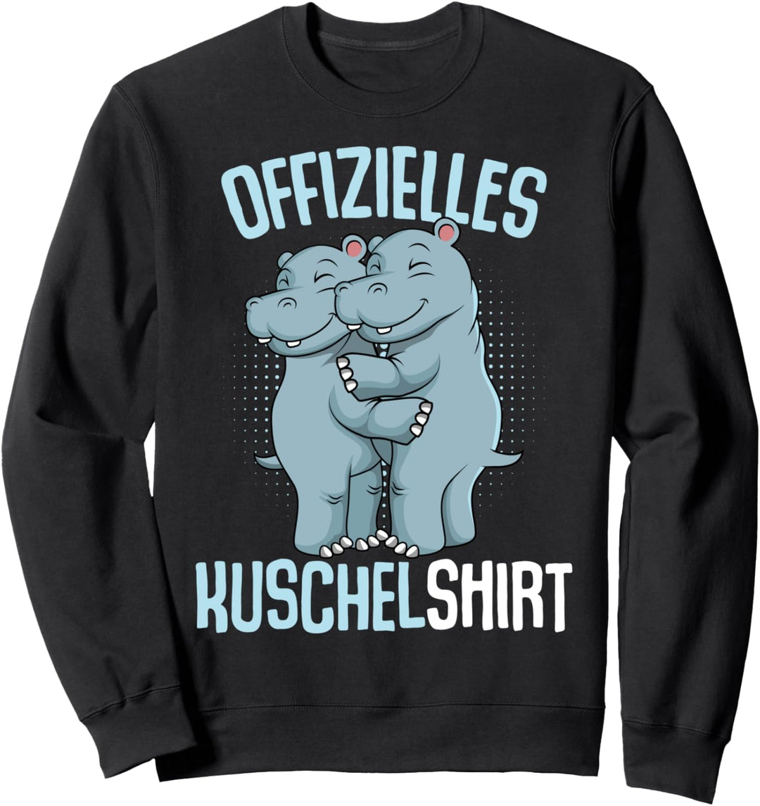 Offizielles Kuschelshirt Nilpferd Hippo Kinder Damen Mädchen Sweatshirt