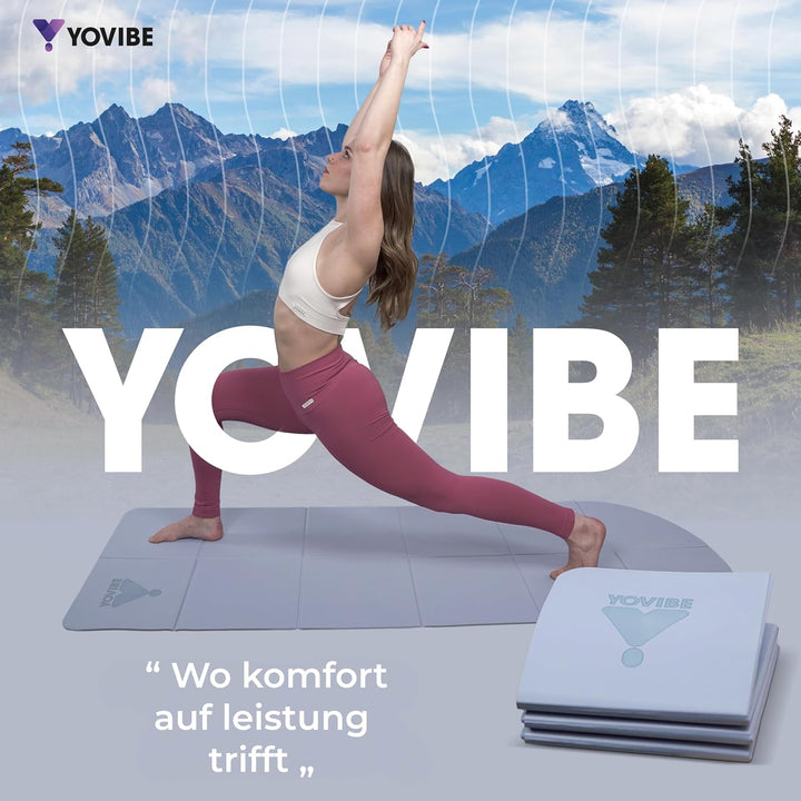 YoVibe® Yoga Matte 183x60x0,6 cm gross– Yogamatte rutschfest, extra dick, aus TPE mit Tasche & Handt