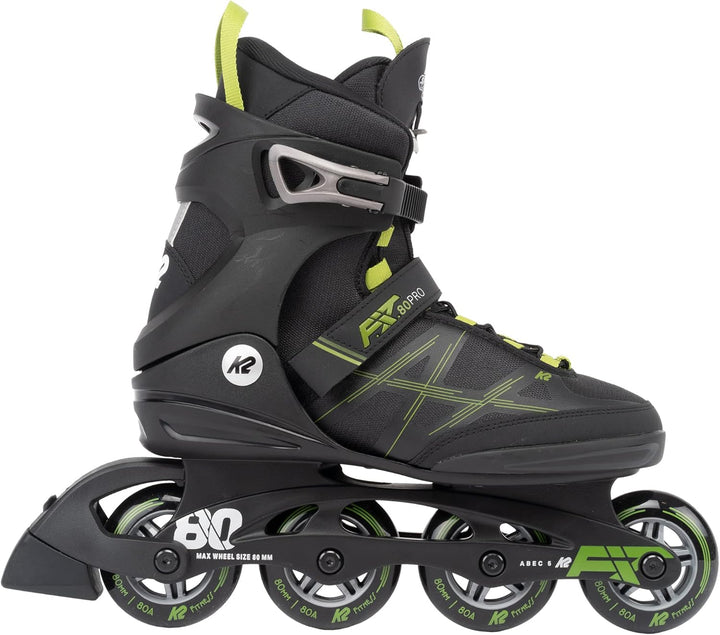 K2 Skate Herren F.i.t. 80 Pro Inline Skates EU: 42.5 (UK: 8.5 / US: 9.5) black - olive, EU: 42.5 (UK