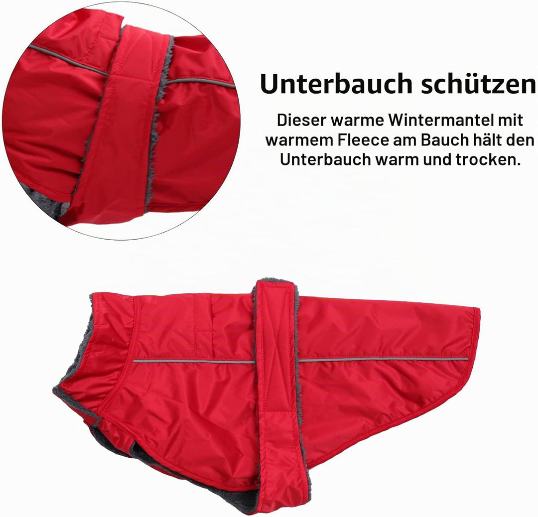 Morezi Dachshund Regenmantel, wasserdichte Aussenschicht, Fleecefutter, reflektierende Besätze, Vers