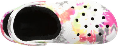 Crocs Unisex Classic Lined Tie-dye Clogs, Blotched Tie Dye