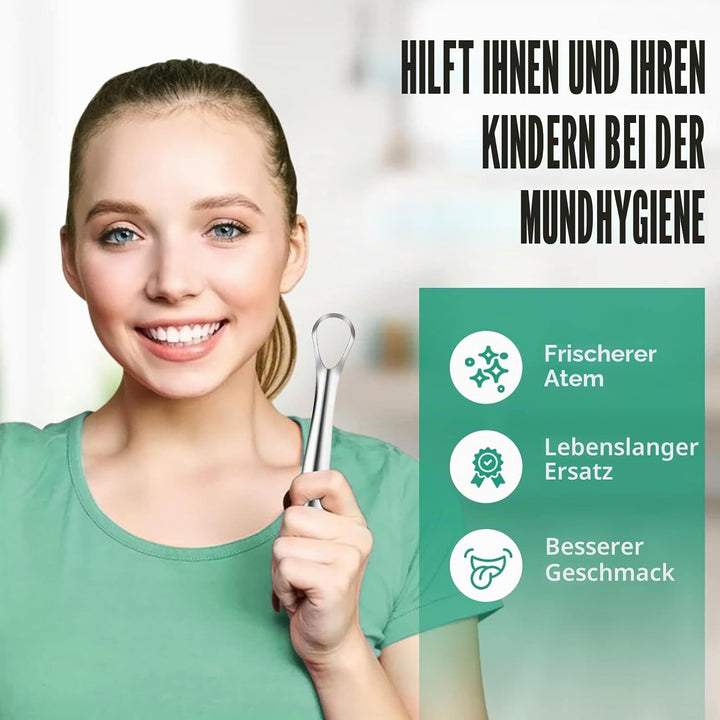 RONAVO Zungenschaber-Reiniger für Erwachsene und Kinder, mit praktischem Reiseetui, professioneller