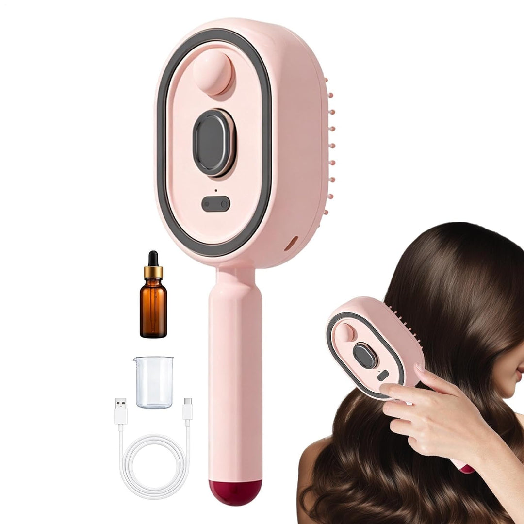 Dampf-Haarbürste für die Haare | Wiederaufladbarer Kamm mit Rotlicht und Luftkissenfunktion | Anti-F