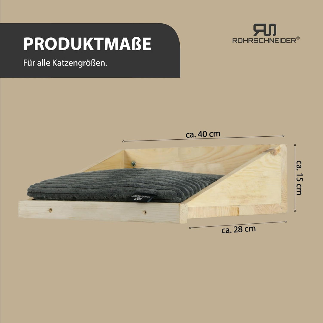 Rohrschneider Katzentreppe Wand | Made in EU | Kletterwand Katzen | aus Kiefernholz | belastbar bis