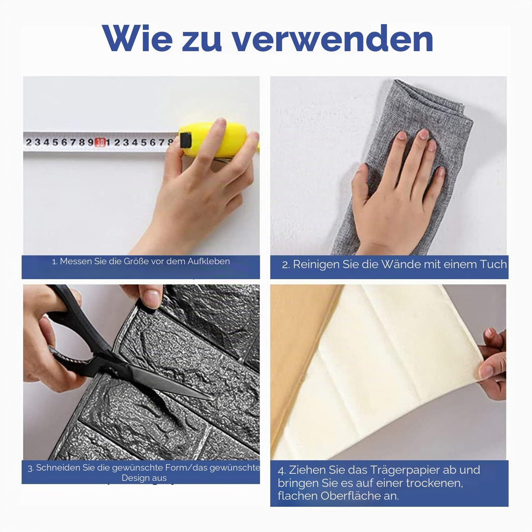 Edihome, Wandpaneele Selbstklebend, 3D Wandpaneele, Tapete Steinoptik, Wandaufkleber, für Wohnzimmer