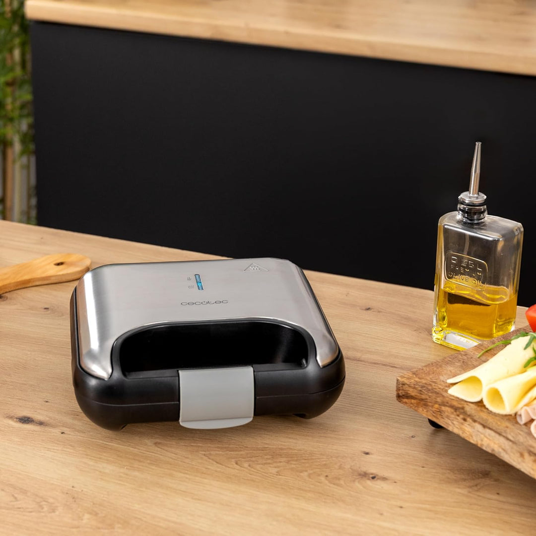 Cecotec Sandwichmaker Rock'nToast Square +, 800W Leistung, Quadratische Platten, RockStone Steinbesc