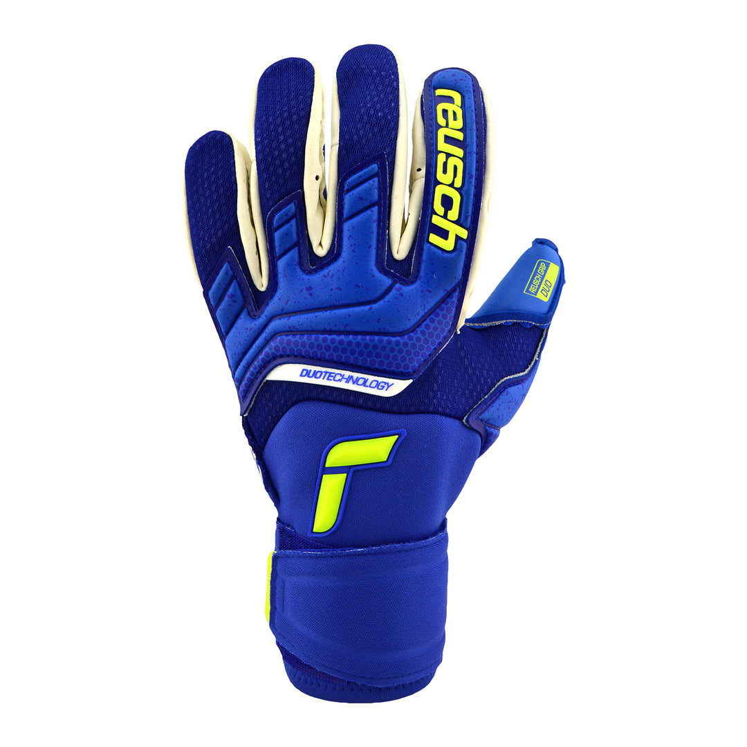 Reusch Unisex – Erwachsene Attrakt Duo Torwarthandschuh 9 deepblu/safe yell/dep blu, 9 deepblu/safe